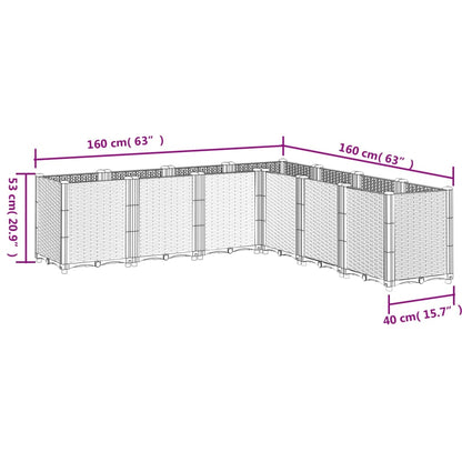 Garden Planter White 160x160x53 cm PP