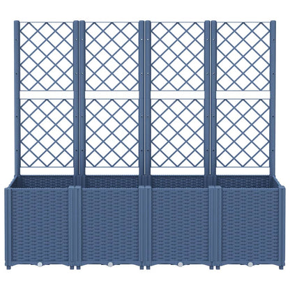 Garden Planter with Trellis Blue Grey 160x40x140 cm PP