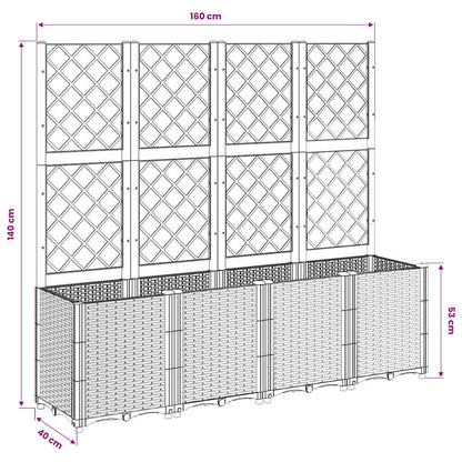 Garden Planter with Trellis Blue Grey 160x40x140 cm PP