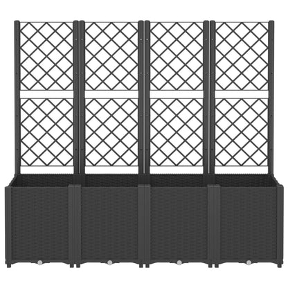 Garden Planter with Trellis Black 160x40x140 cm PP