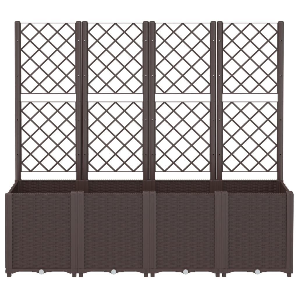 Garden Planter with Trellis Brown 160x40x140 cm PP