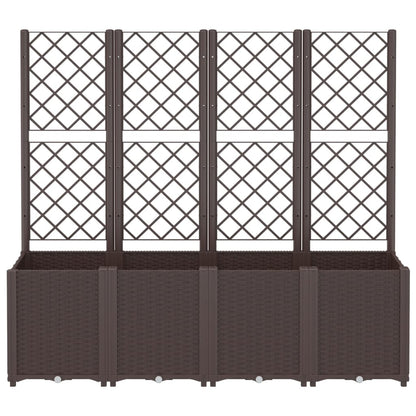 Garden Planter with Trellis Brown 160x40x140 cm PP