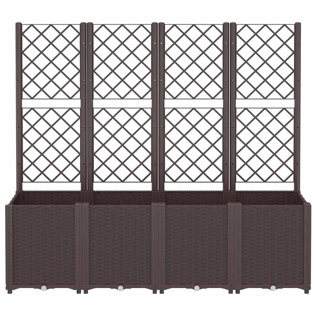 Garden Planter with Trellis Brown 160x40x140 cm PP