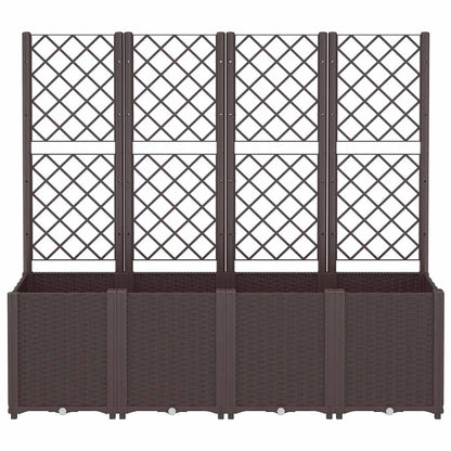 Garden Planter with Trellis Brown 160x40x140 cm PP