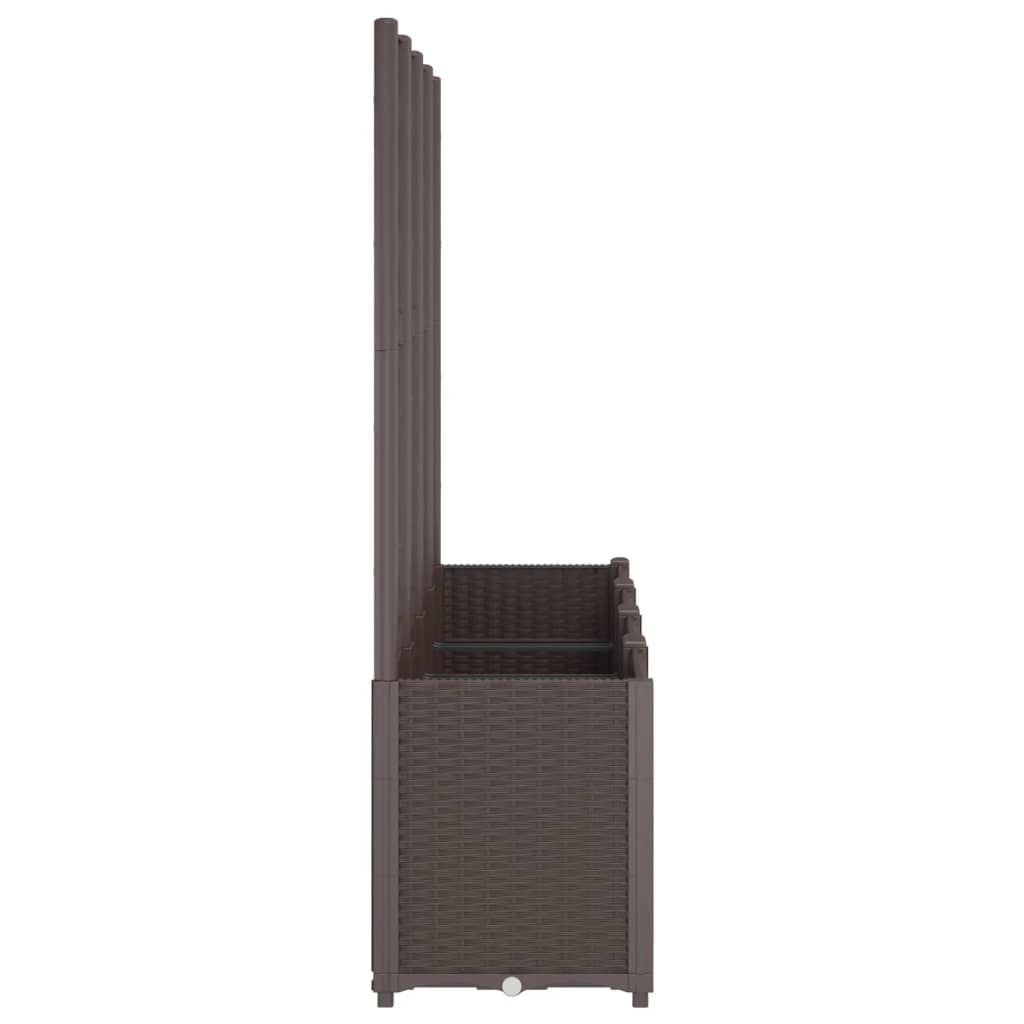 Garden Planter with Trellis Brown 160x40x140 cm PP