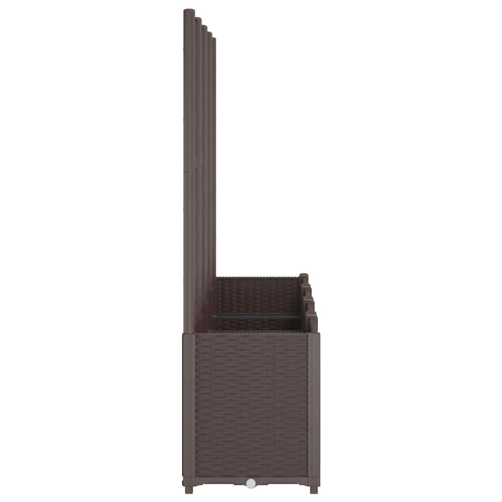 Garden Planter with Trellis Brown 160x40x140 cm PP