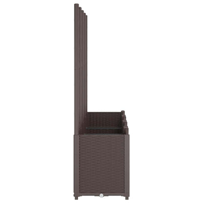 Garden Planter with Trellis Brown 160x40x140 cm PP
