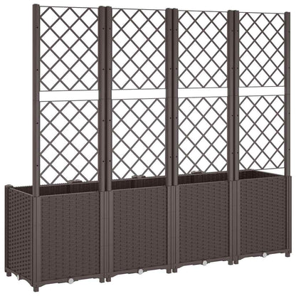 Garden Planter with Trellis Brown 160x40x140 cm PP