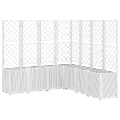Garden Planter with Trellis White 160x160x140 cm PP