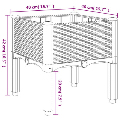 Garden Planter with Legs Black 40x40x42 cm PP