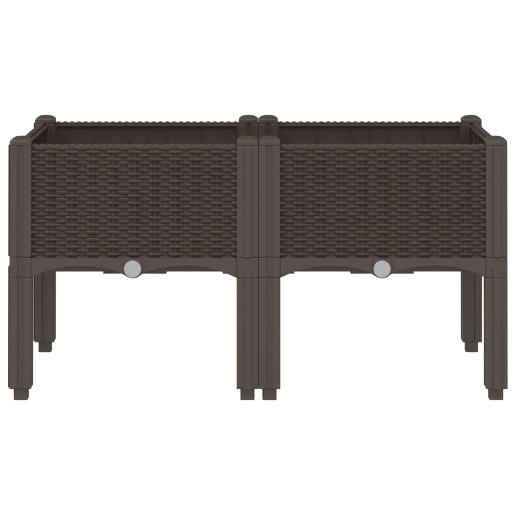 Garden Planter with Legs Brown 80x40x42 cm PP