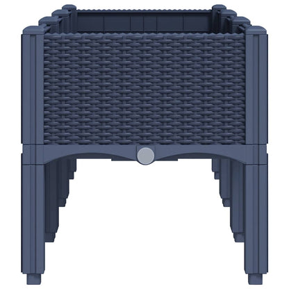 Garden Planter with Legs Blue Grey 120x40x42 cm PP