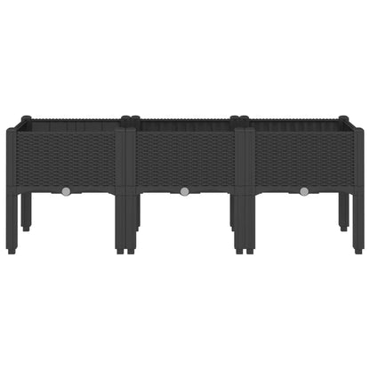 Garden Planter with Legs Black 120x40x42 cm PP