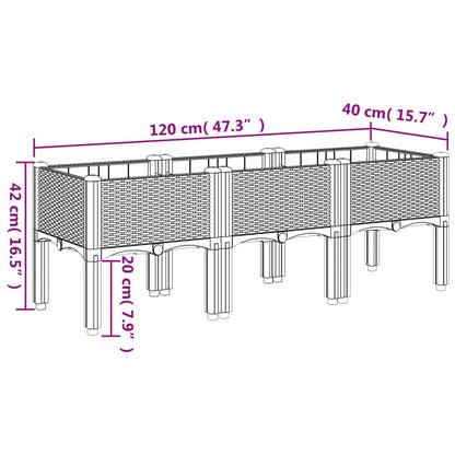 Garden Planter with Legs Black 120x40x42 cm PP