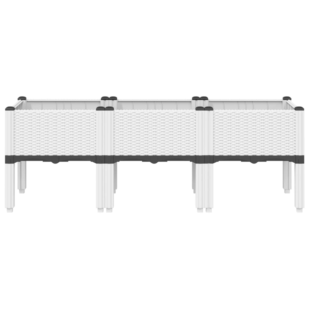 Garden Planter with Legs White 120x40x42 cm PP