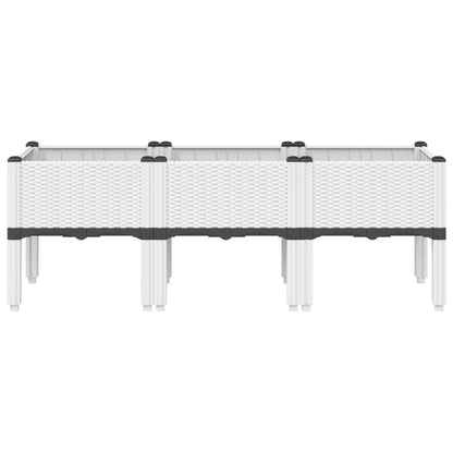 Garden Planter with Legs White 120x40x42 cm PP