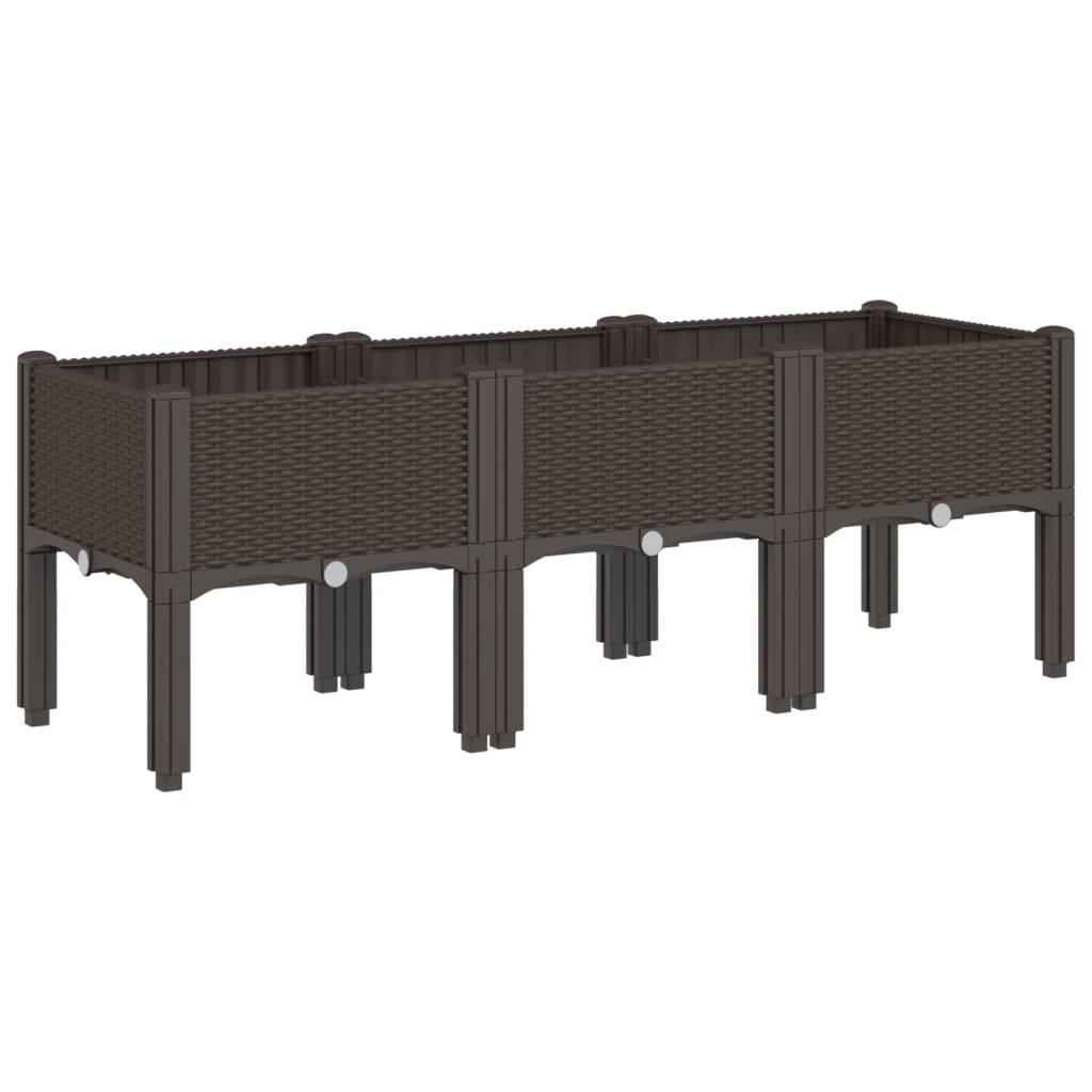 Garden Planter with Legs Brown 120x40x42 cm PP