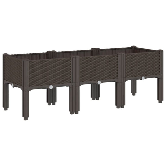 Garden Planter with Legs Brown 120x40x42 cm PP
