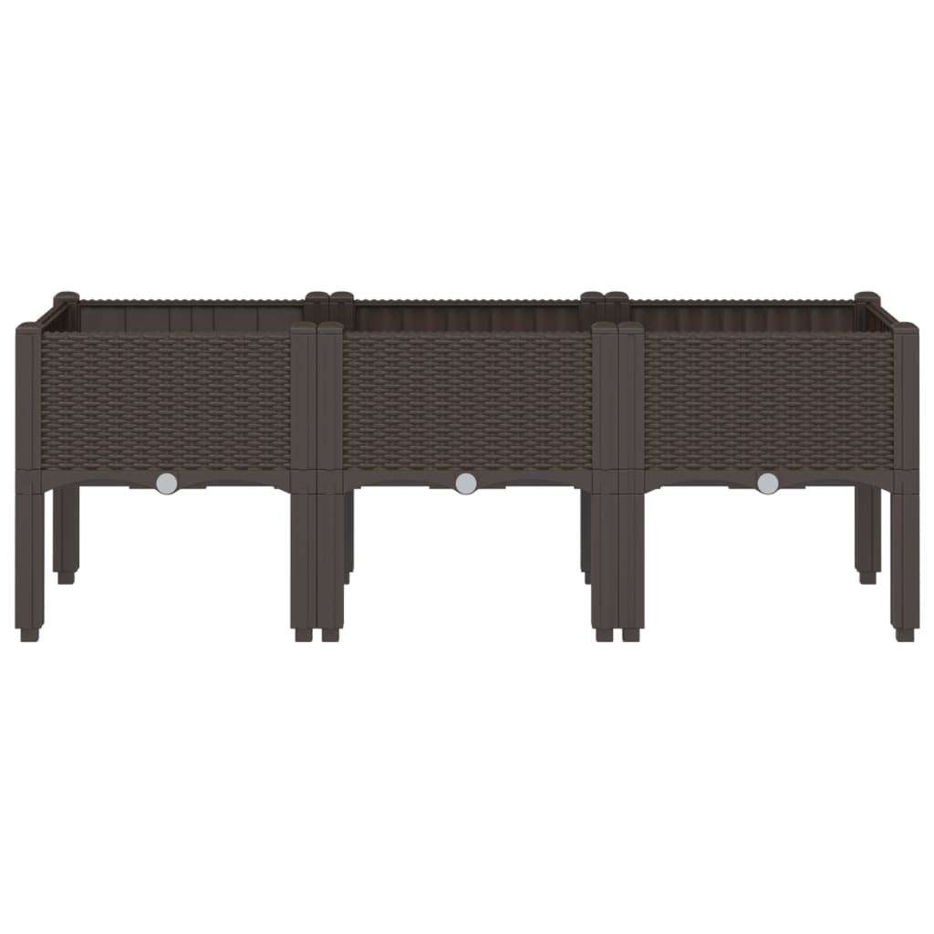 Garden Planter with Legs Brown 120x40x42 cm PP