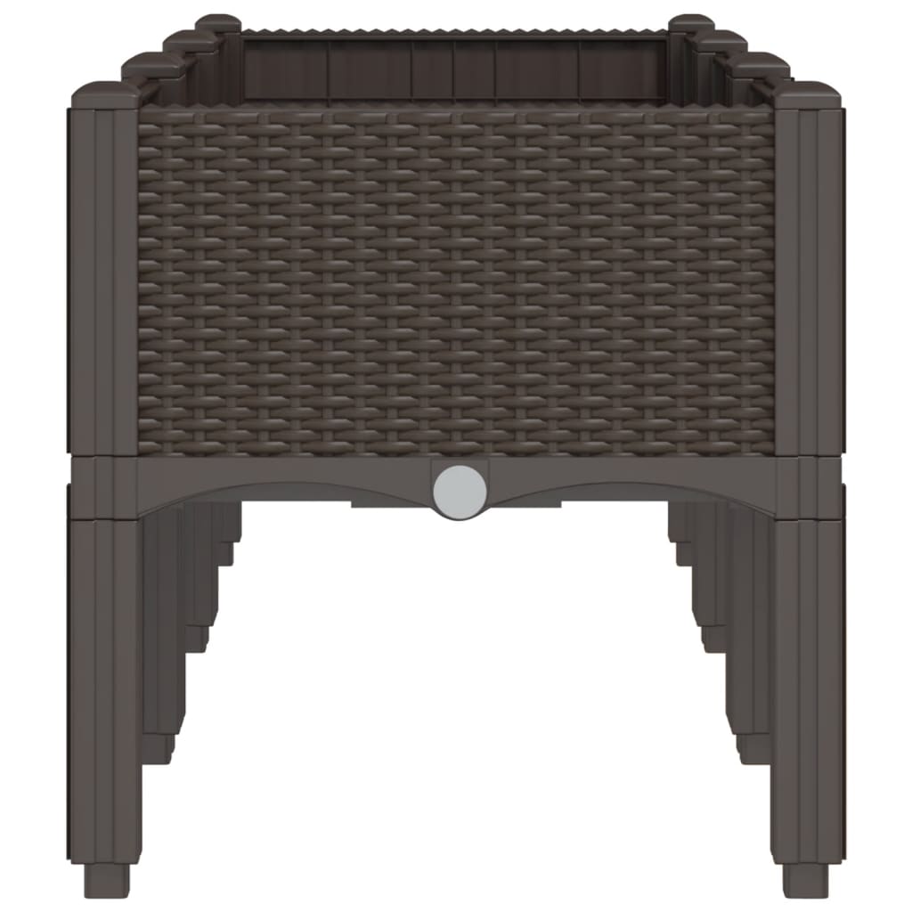 Garden Planter with Legs Brown 120x40x42 cm PP