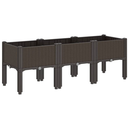 Garden Planter with Legs Brown 120x40x42 cm PP