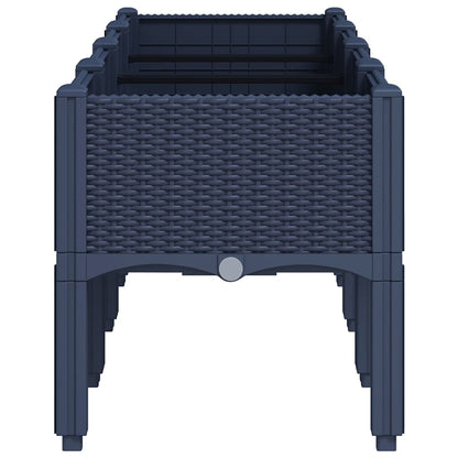 Garden Planter with Legs Blue Grey 160x40x42 cm PP