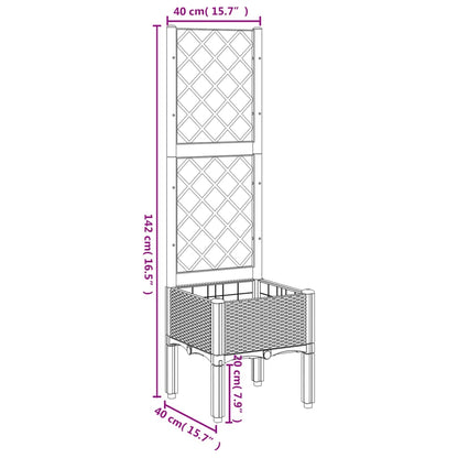 Garden Planter with Trellis Black 40x40x142 cm PP