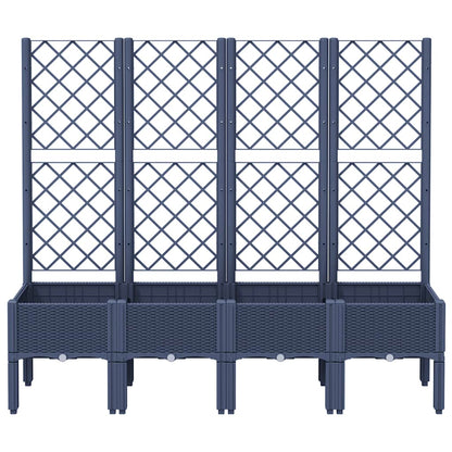 Garden Planter with Trellis Blue Grey 160x40x142 cm PP