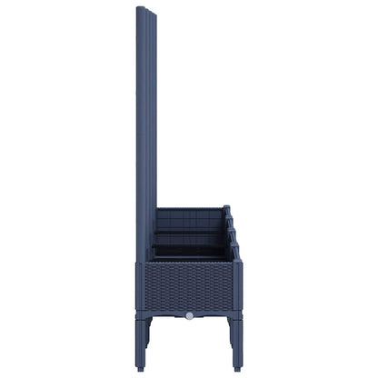 Garden Planter with Trellis Blue Grey 160x40x142 cm PP