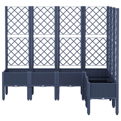 Garden Planter with Trellis Blue Grey 160x120x142 cm PP