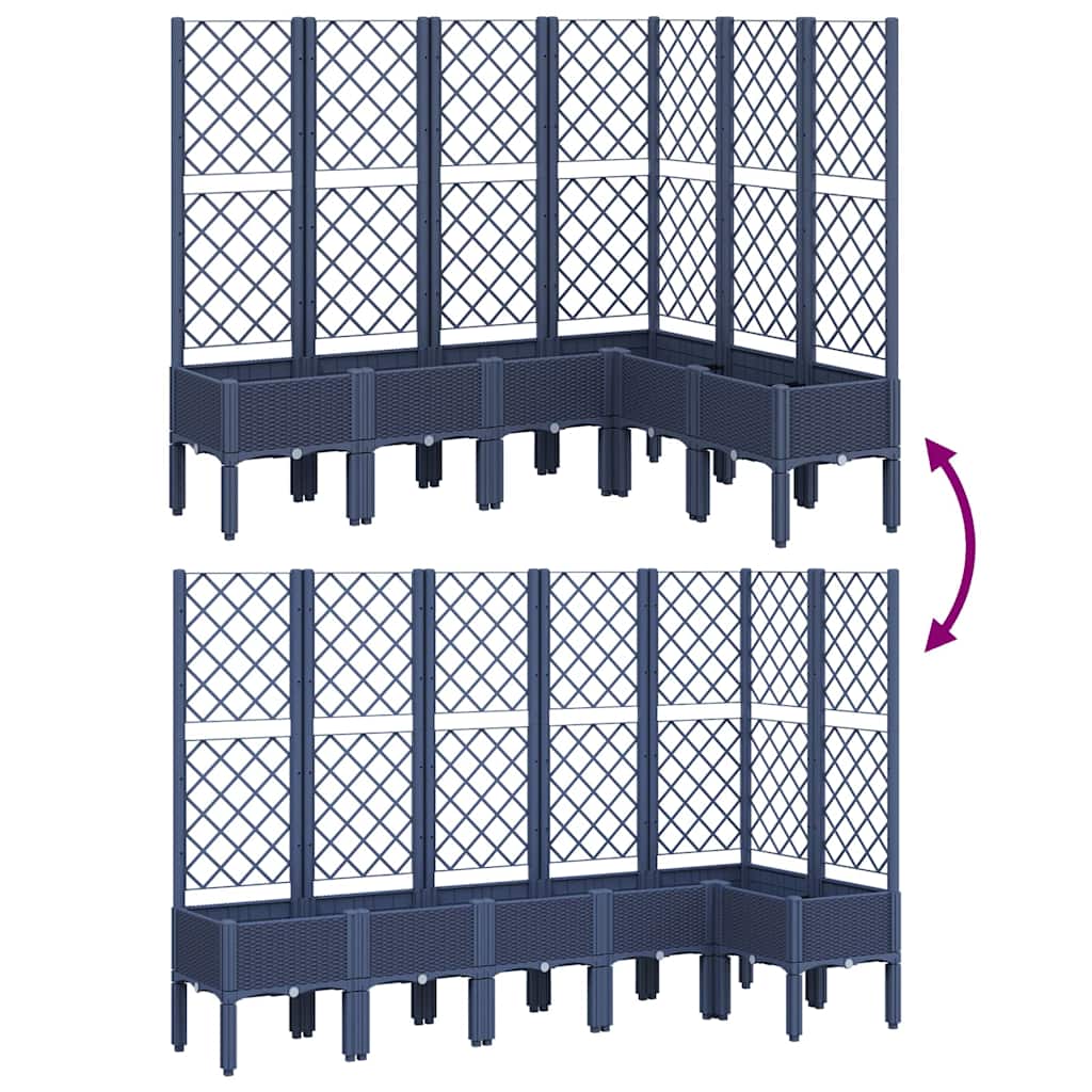 Garden Planter with Trellis Blue Grey 160x120x142 cm PP