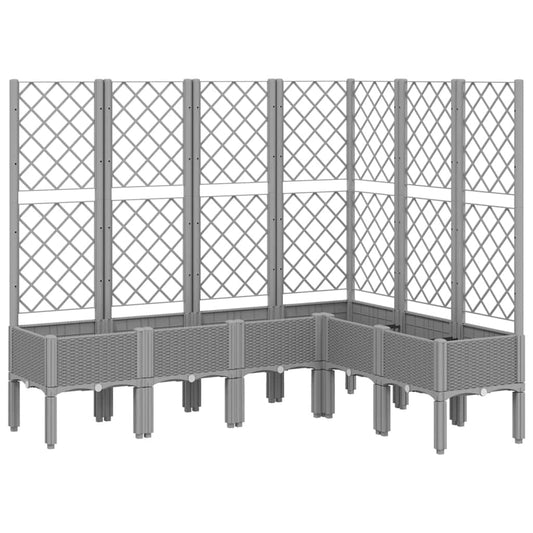 Garden Planter with Trellis Light Grey 160x120x142 cm PP