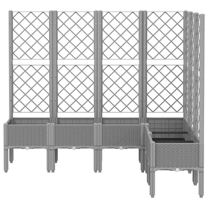 Garden Planter with Trellis Light Grey 160x120x142 cm PP