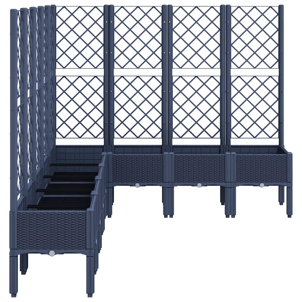 Garden Planter with Trellis Blue Grey 200x160x142 cm PP