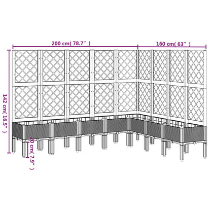 Garden Planter with Trellis White 200x160x142 cm PP