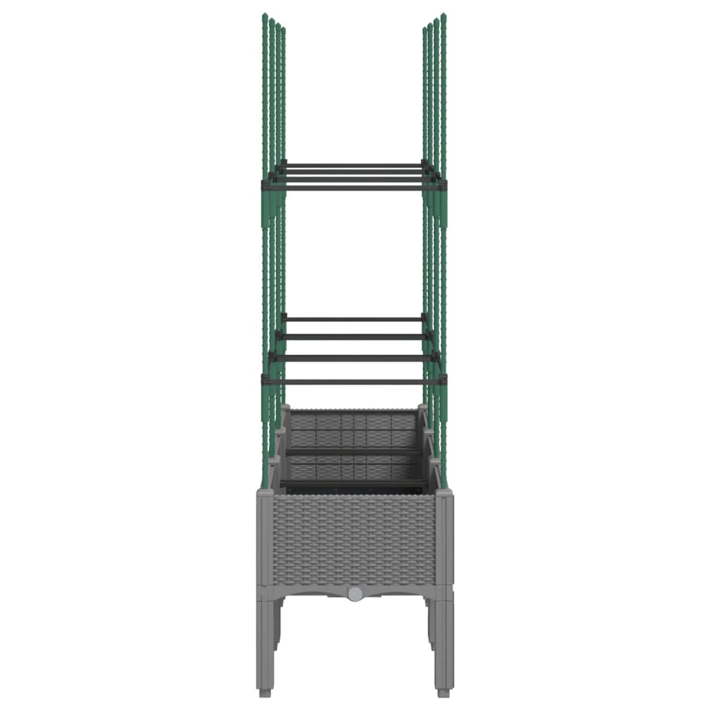 Garden Planter with Trellis Light Grey 120x40x142,5 cm PP