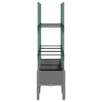 Garden Planter with Trellis Light Grey 120x40x142,5 cm PP
