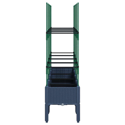 Garden Planter with Trellis Blue Grey 160x40x142,5 cm PP