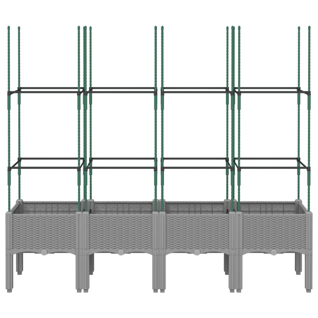 Garden Planter with Trellis Light Grey 160x40x142,5 cm PP