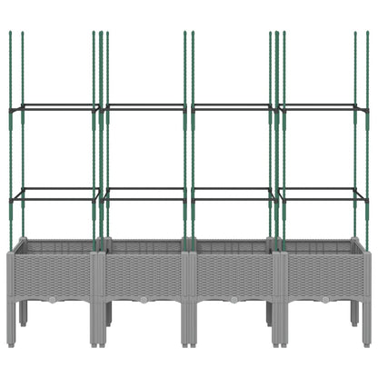 Garden Planter with Trellis Light Grey 160x40x142,5 cm PP