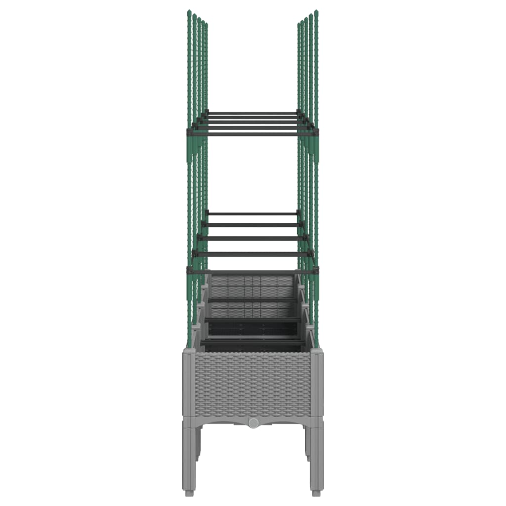 Garden Planter with Trellis Light Grey 160x40x142,5 cm PP