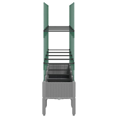 Garden Planter with Trellis Light Grey 160x40x142,5 cm PP