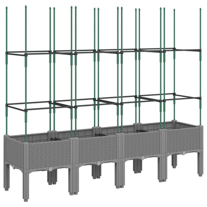 Garden Planter with Trellis Light Grey 160x40x142,5 cm PP