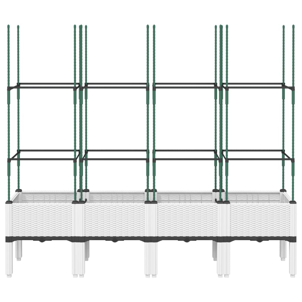 Garden Planter with Trellis White 160x40x142,5 cm PP