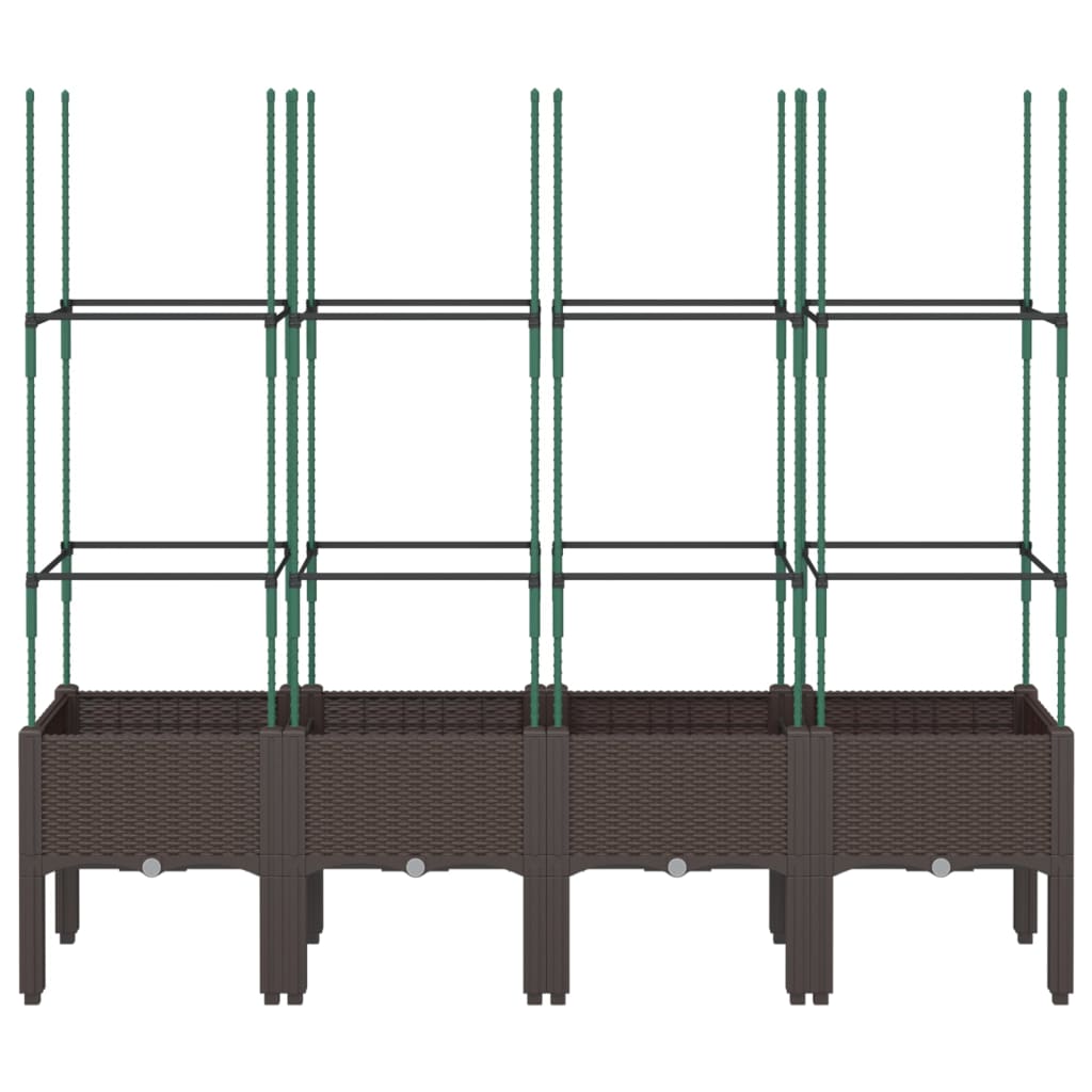 Garden Planter with Trellis Brown 160x40x142,5 cm PP