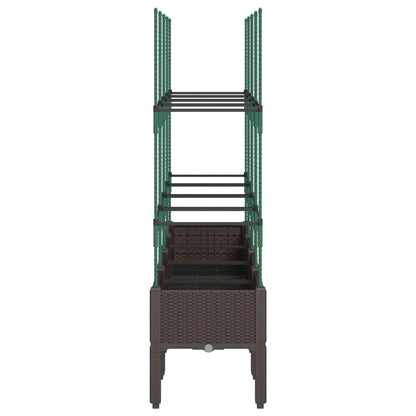Garden Planter with Trellis Brown 160x40x142.5 cm PP