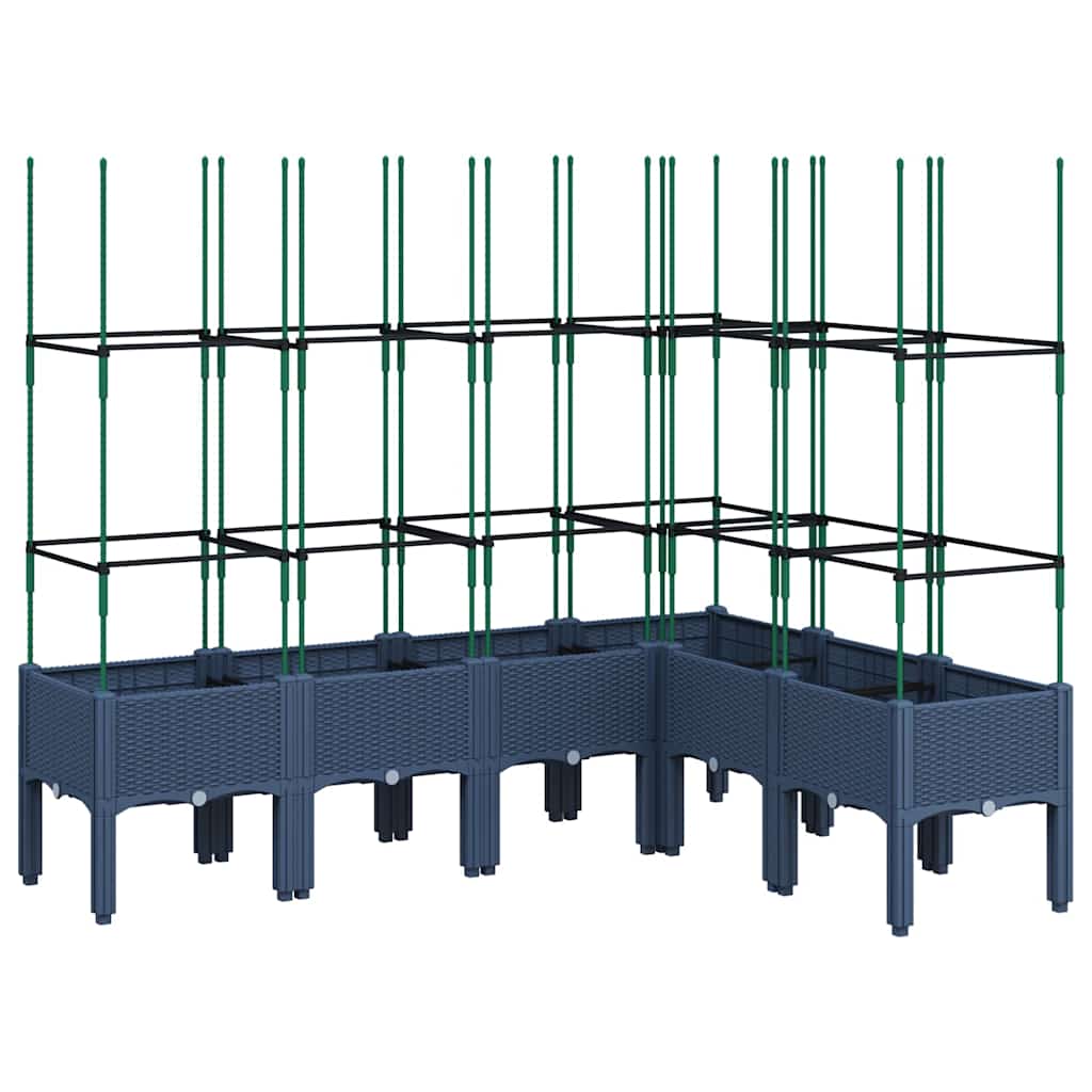 Garden Planter with Trellis Blue Grey 160x120x142,5 cm PP