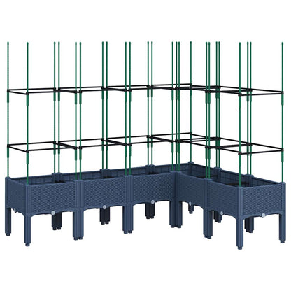 Garden Planter with Trellis Blue Grey 160x120x142,5 cm PP