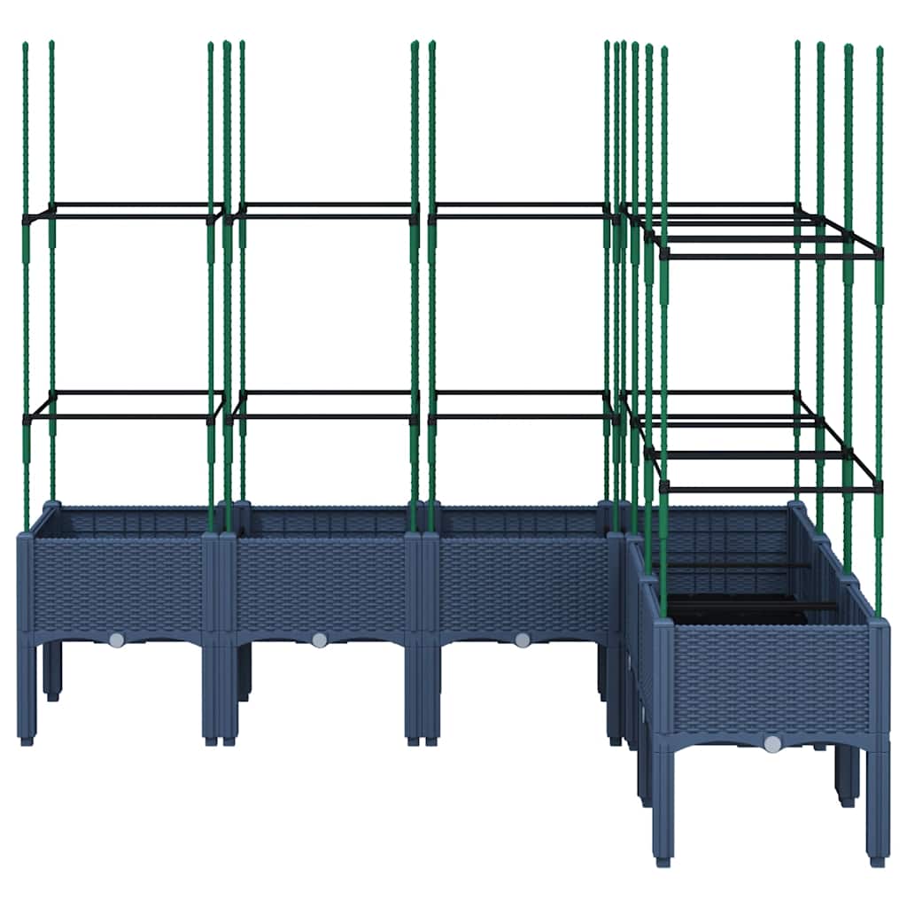 Garden Planter with Trellis Blue Grey 160x120x142,5 cm PP