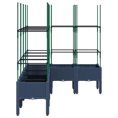 Garden Planter with Trellis Blue Grey 160x120x142,5 cm PP